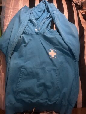 Helmut Lang Bright Blue Pullover Hoodie